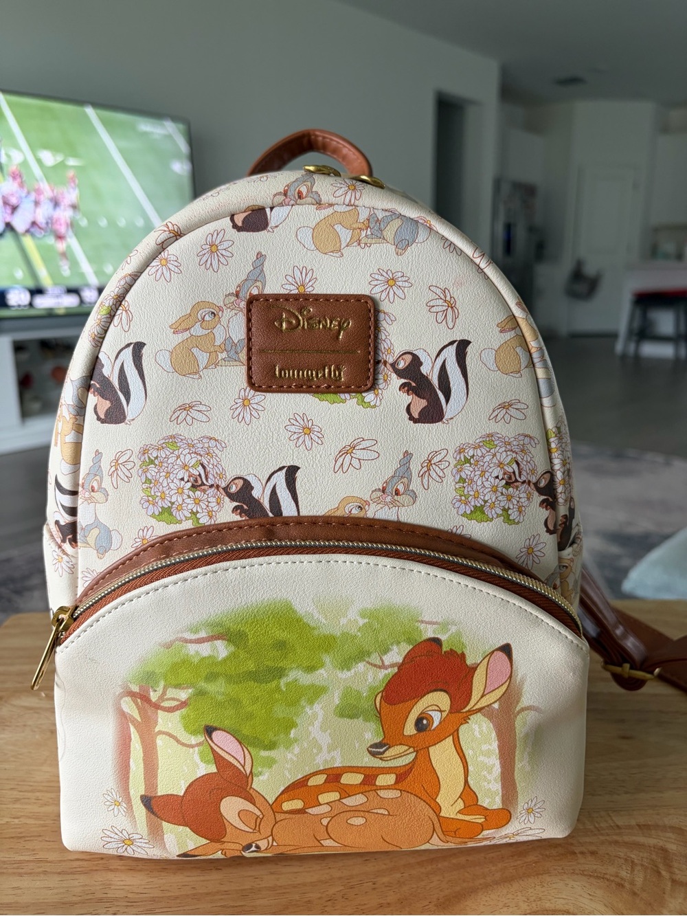 Loungefly Disney Bambi Cream and Brown Mini Backpack